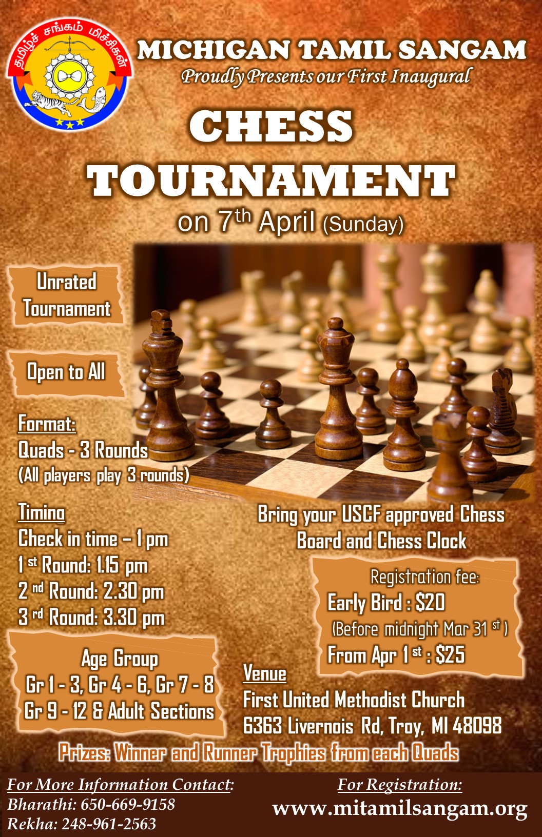 Chess Results are here! Many - Columbus Tamil Sangam